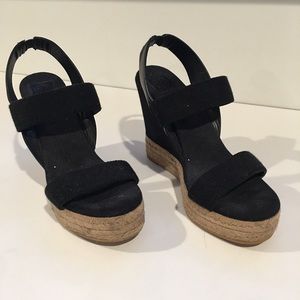 Tory Burch Two Band Slingback Wedge Sandal 7 EUC
